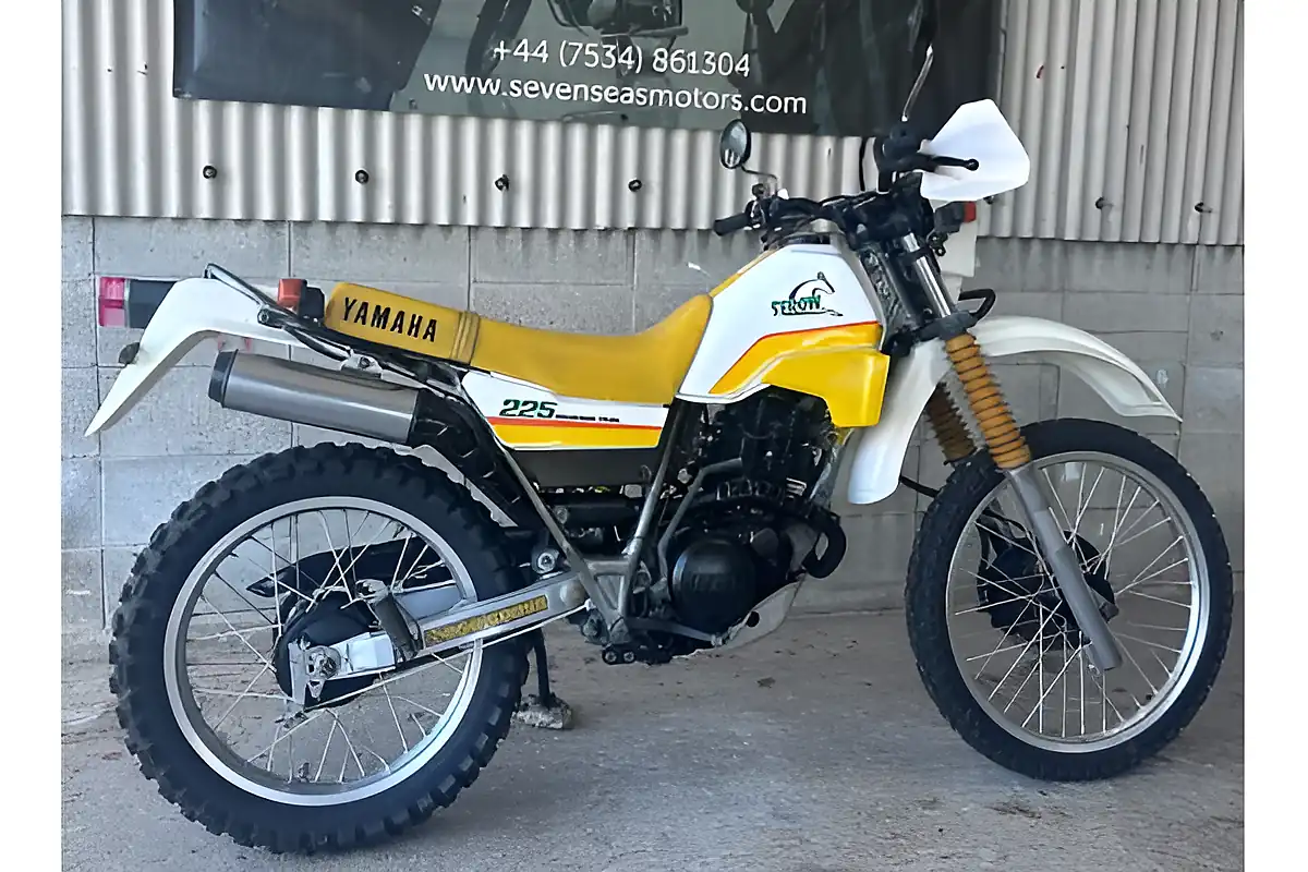 Used 1986 Yamaha Serow 225 White Yellow - Front View