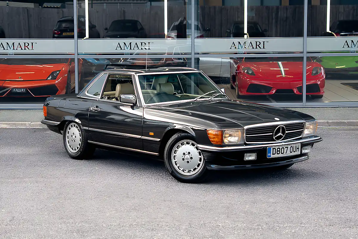 Used 1987 Mercedes-Benz 500 Sl R107 Blue Black Metallic - Interior and Exterior details 2