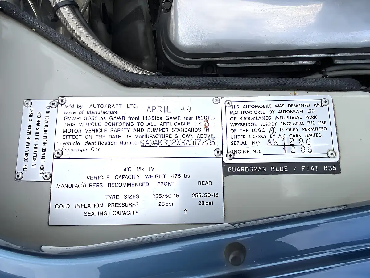 Used 1989 Ac Cobra Mkiv Autokraft - Interior and Exterior details 16