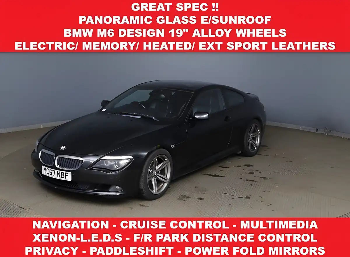 Used 2007 BMW 6 Series Black - Front View