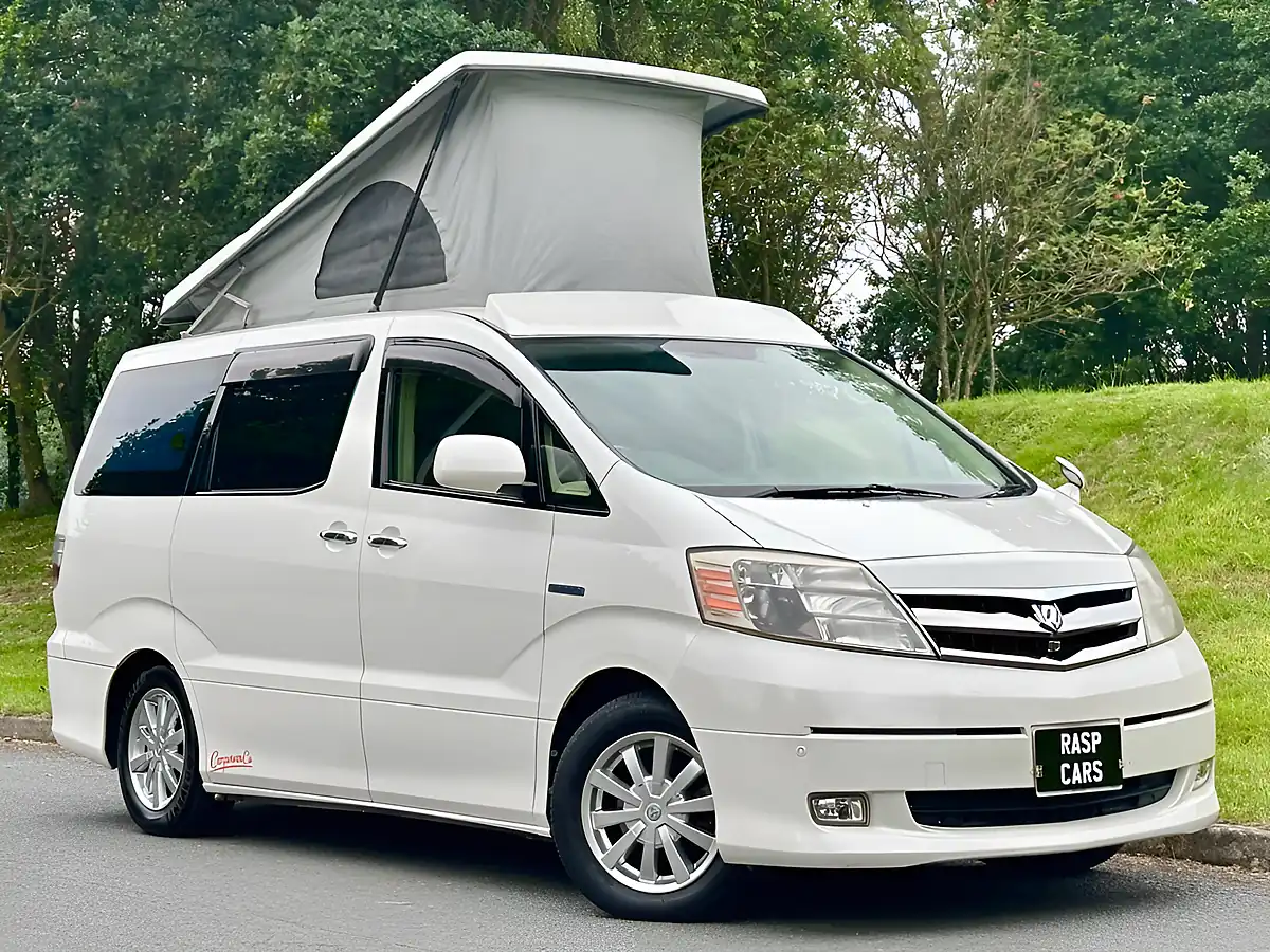 Used 2007 Toyota Alphard Camper Van White - Front View
