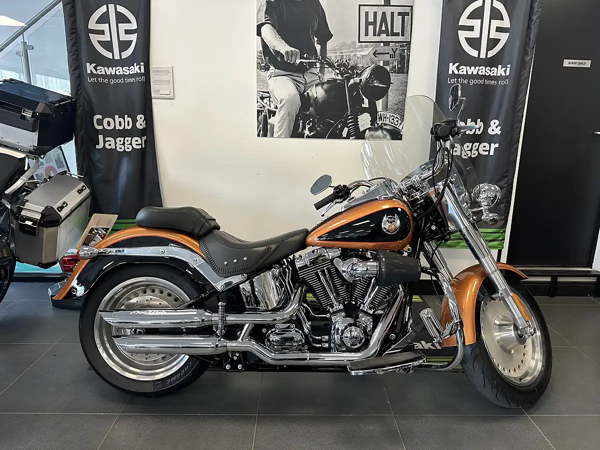 Used 2008 Harley-Davidson Softail Flstf Fat Boy 105th Anniversary Edition Orange - Front View