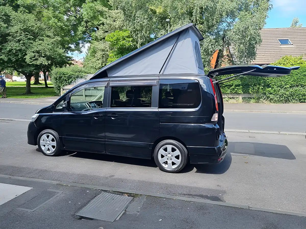 Used 2008 Nissan Serena 2 Berth Micro Camper Black - Front View