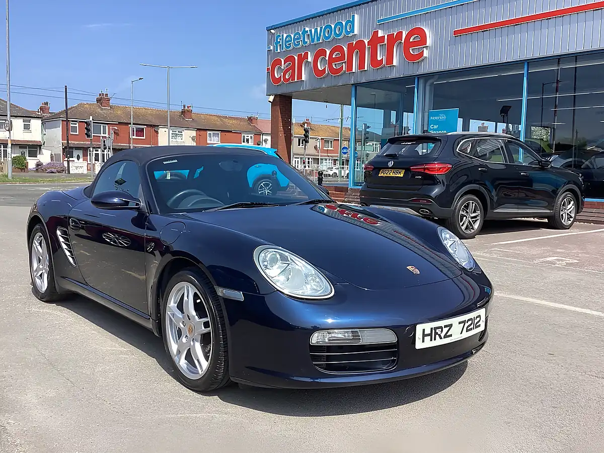 Used 2008 Porsche Boxster 987 Black Leather Blue - Front View
