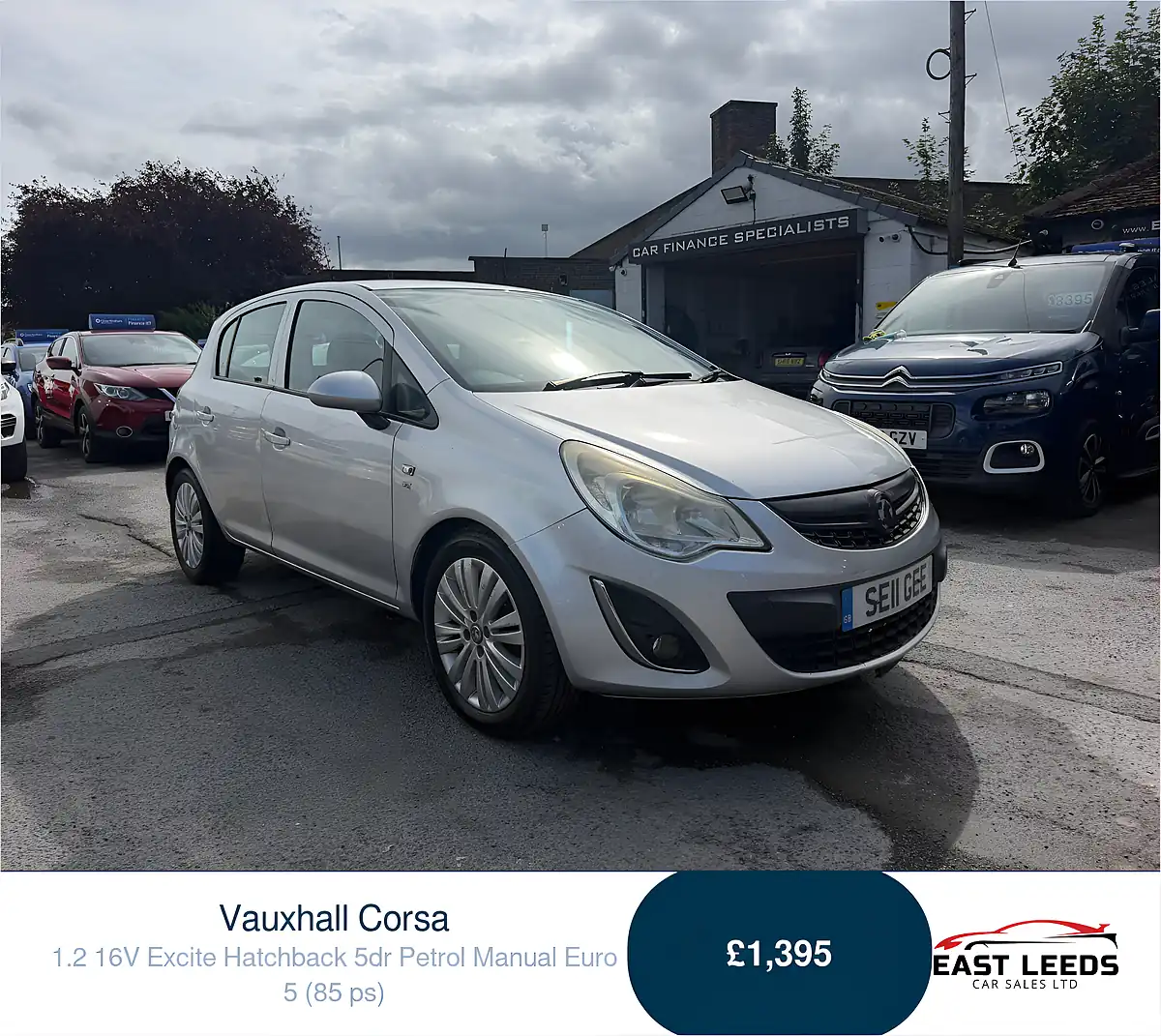 Used 2011 Vauxhall Corsa Excite Silver - Front View