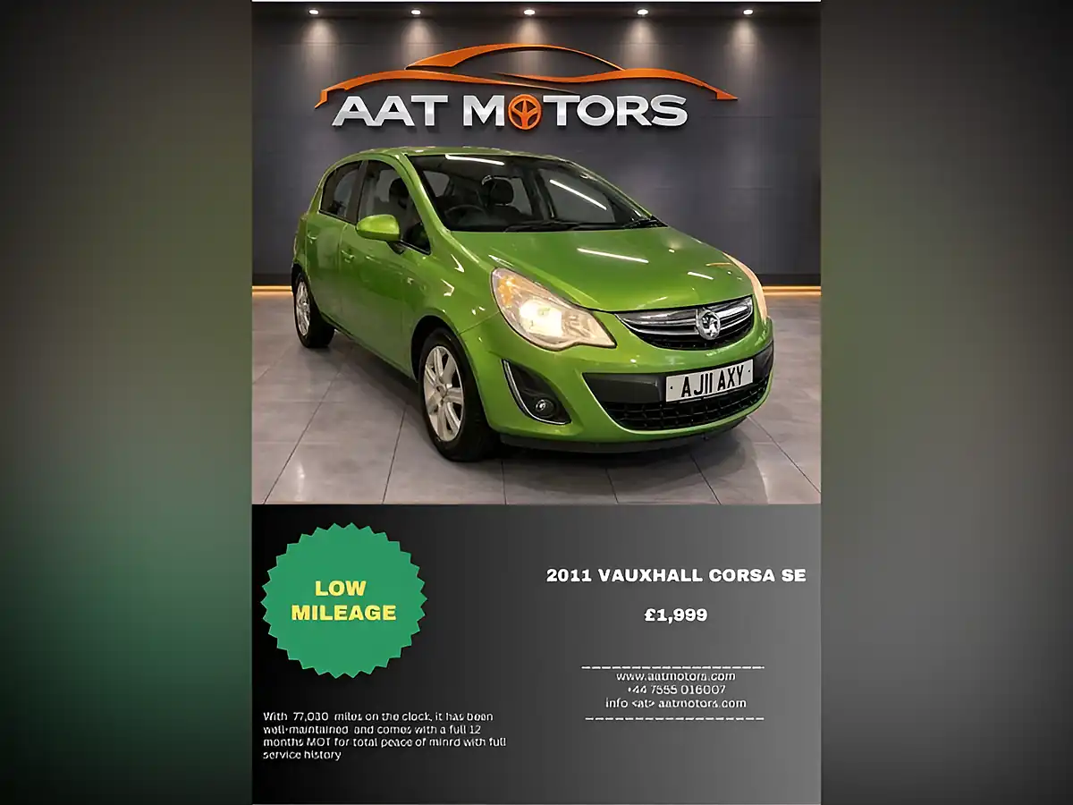 Used 2011 Vauxhall Corsa Se Green - Front View