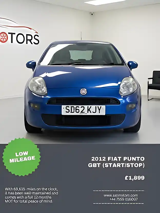 Used 2012 Fiat Punto Gbt Blue - Front View