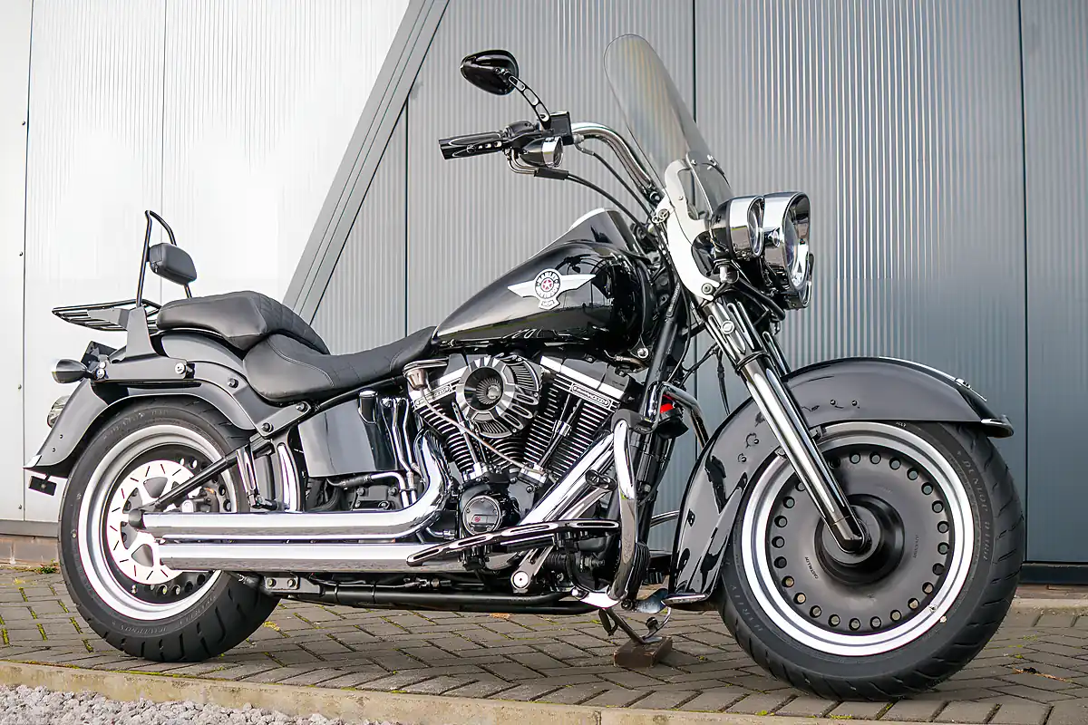 Used 2012 Harley-Davidson Softail Fat Boy Vivid Black - Front View