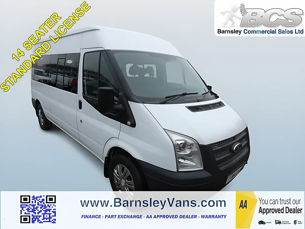 Used 2013 Ford Transit T350 14 Seater Minibus White - Front View
