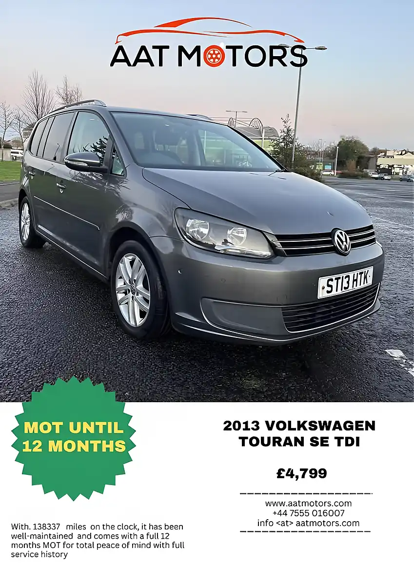 Used 2013 Volkswagen Touran Se Grey - Front View
