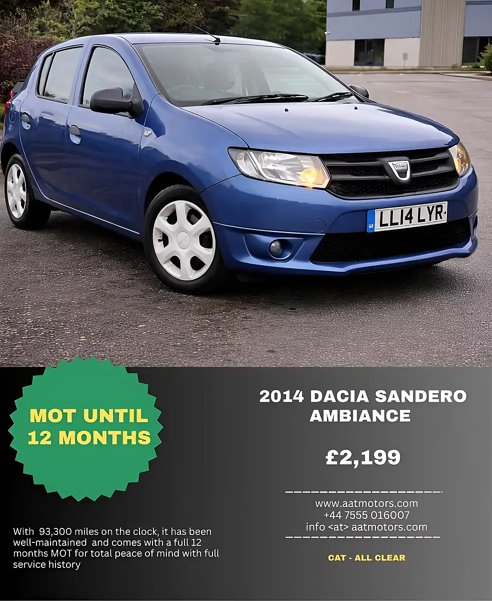 Used 2014 Dacia Sandero Ambiance Blue - Front View