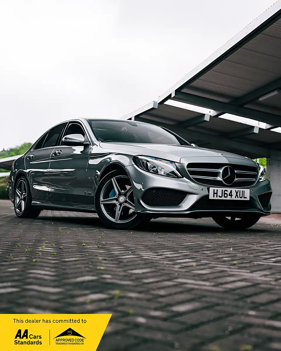 Used 2014 Mercedes-Benz C Class AMG Line Premium Plus Palladium Silver - Front View