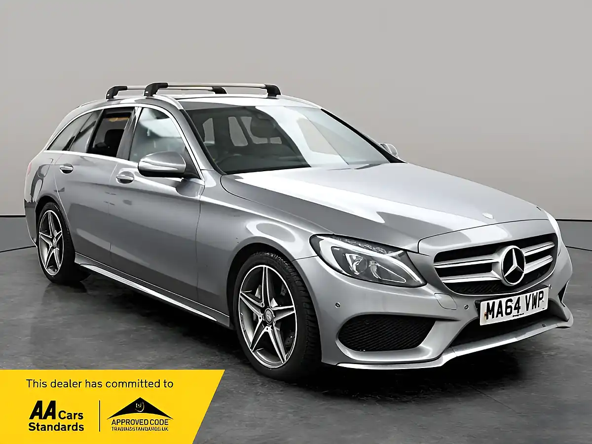Used 2014 Mercedes-Benz C Class AMG Line Silver - Front View