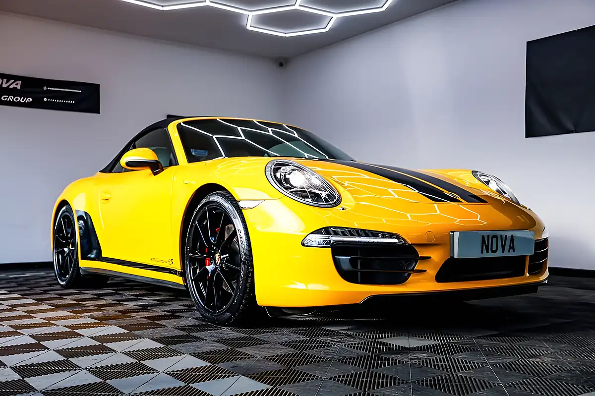Used 2014 Porsche 911 Carrera 4S Convertible Yellow - Interior and Exterior details 3