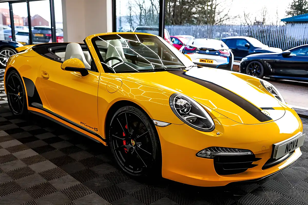 Used 2014 Porsche 911 Carrera 4S Convertible Yellow - Interior and Exterior details 9