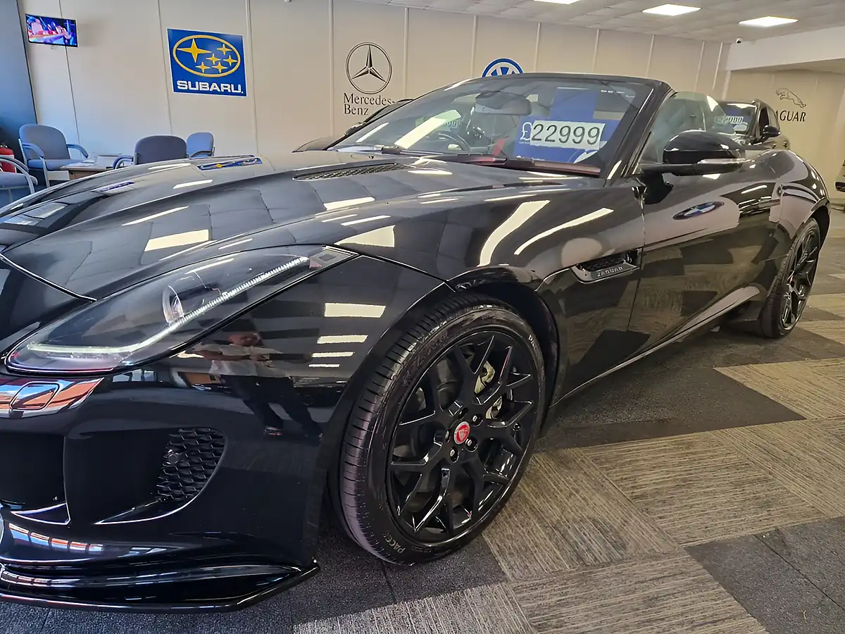 Used 2015 Jaguar F-Type Convertible Sanrorini Black Metallic - Interior and Exterior details 11