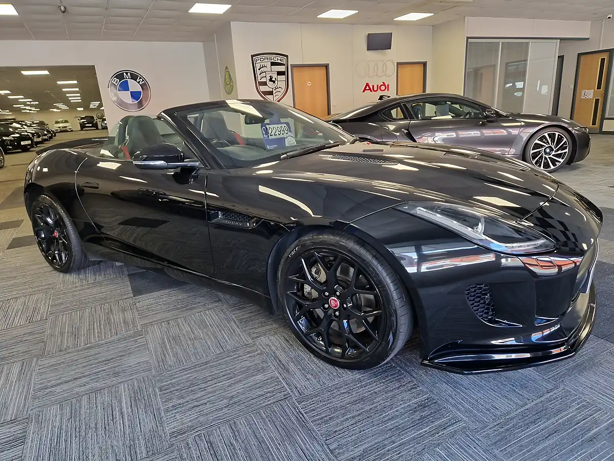 Used 2015 Jaguar F-Type Convertible Sanrorini Black Metallic - Interior and Exterior details 3
