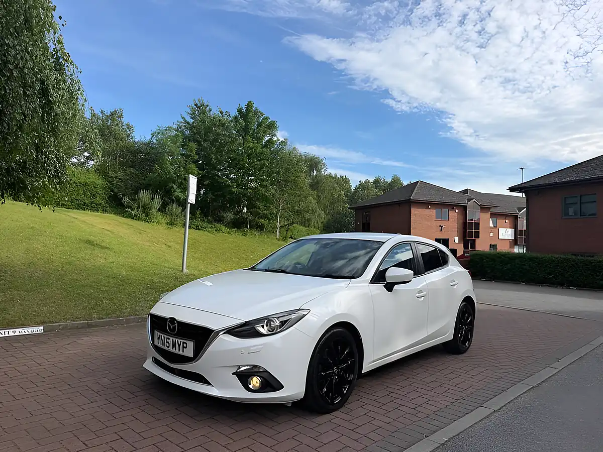 Used 2015 Mazda Mazda3 Sport Nav White - Interior and Exterior details 13