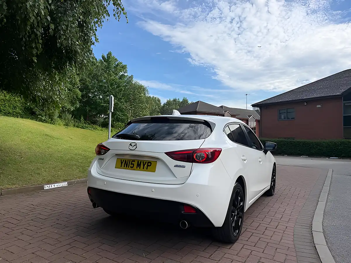 Used 2015 Mazda Mazda3 Sport Nav White - Interior and Exterior details 9