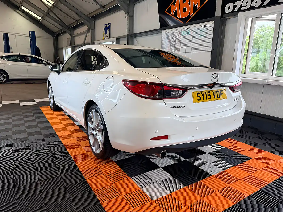 Used 2015 Mazda Mazda6 Sport Nav White - Interior and Exterior details 4