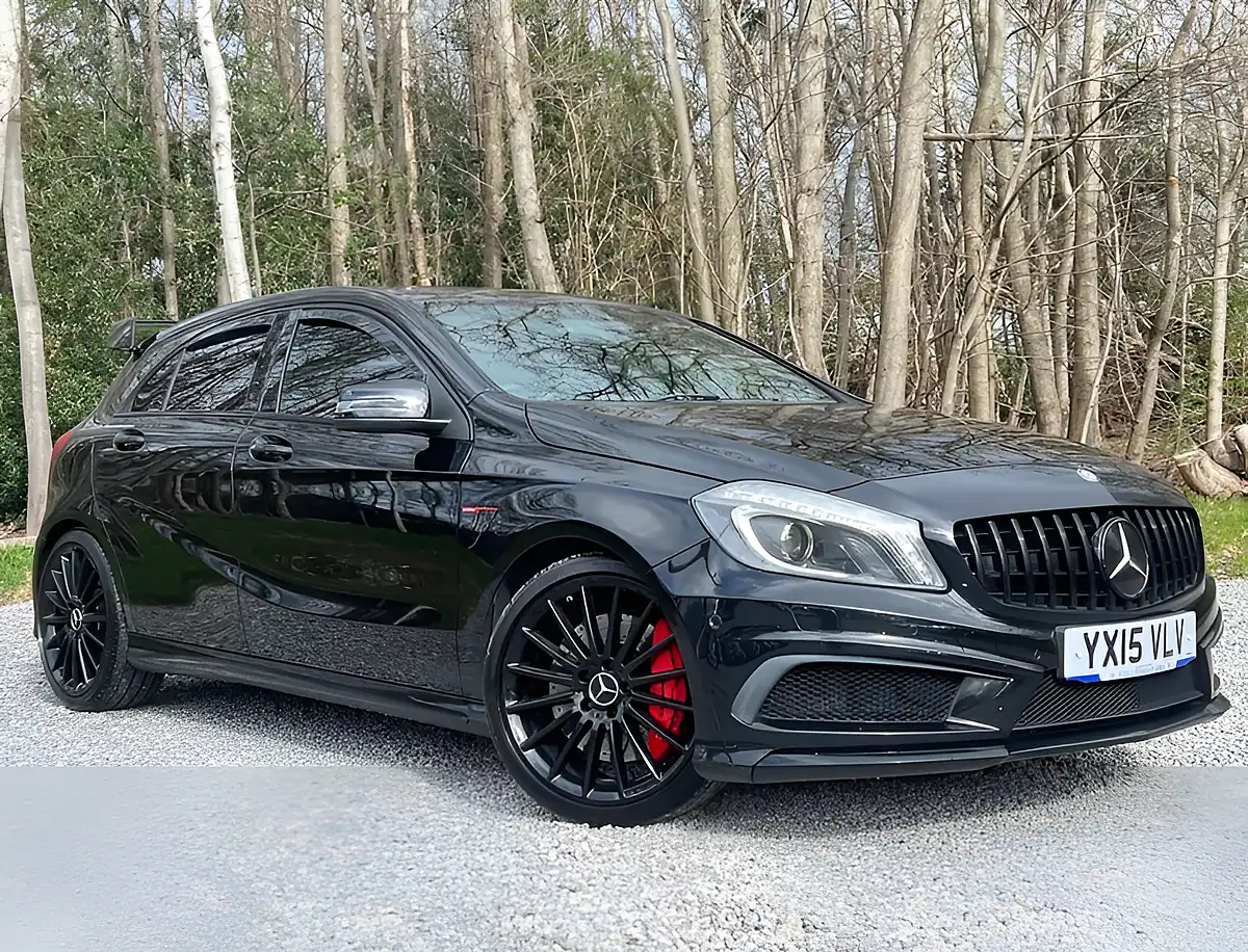Used 2015 Mercedes-Benz a Class A45 AMG Cosmos Black - Front View