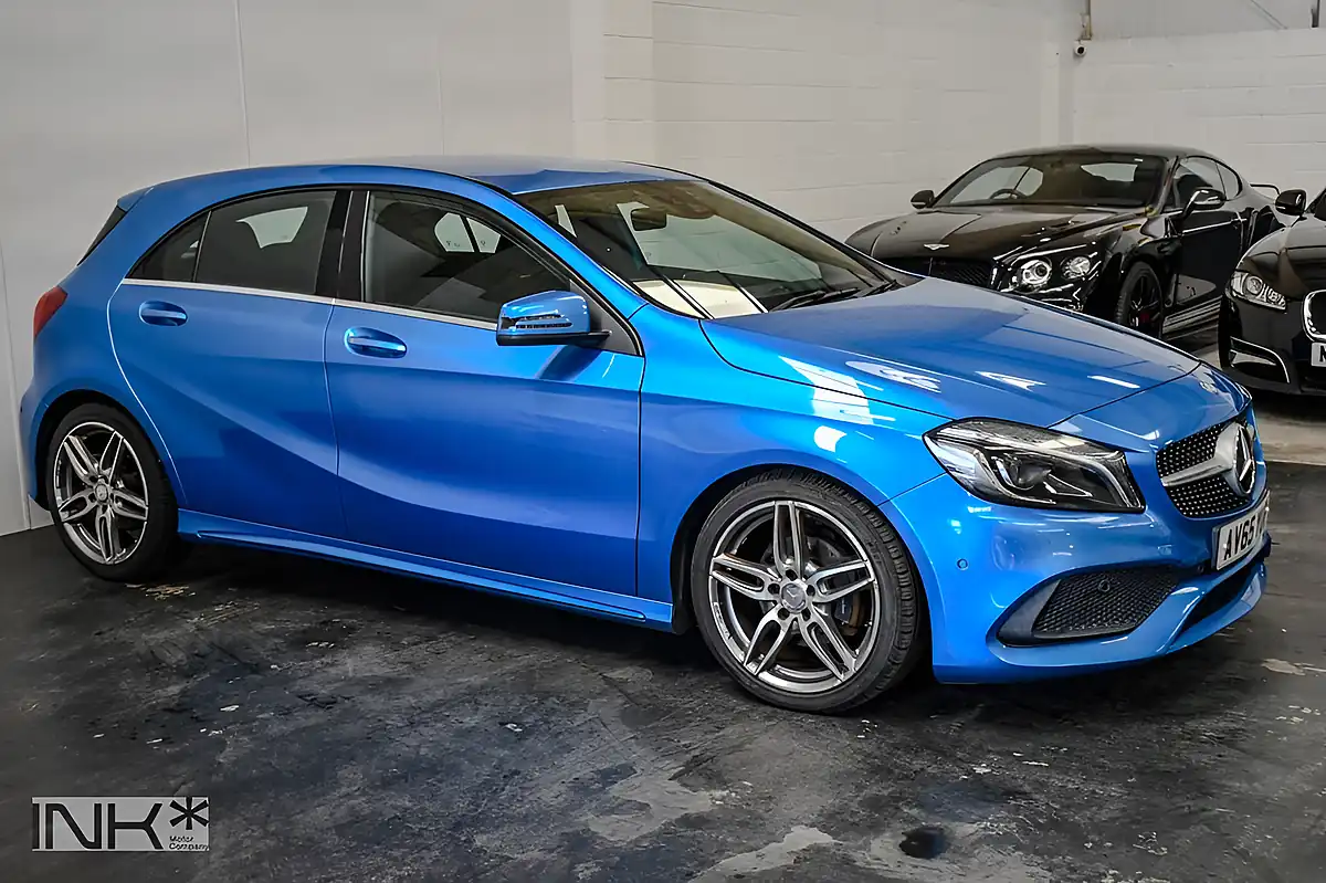 Used 2015 Mercedes-Benz a Class AMG Line (premium) Blue - Interior and Exterior details 3