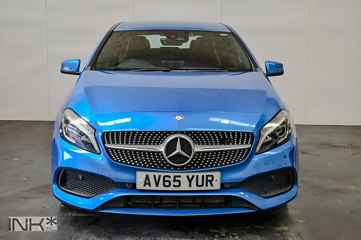 Used 2015 Mercedes-Benz a Class AMG Line (premium) Blue - Interior and Exterior details 4