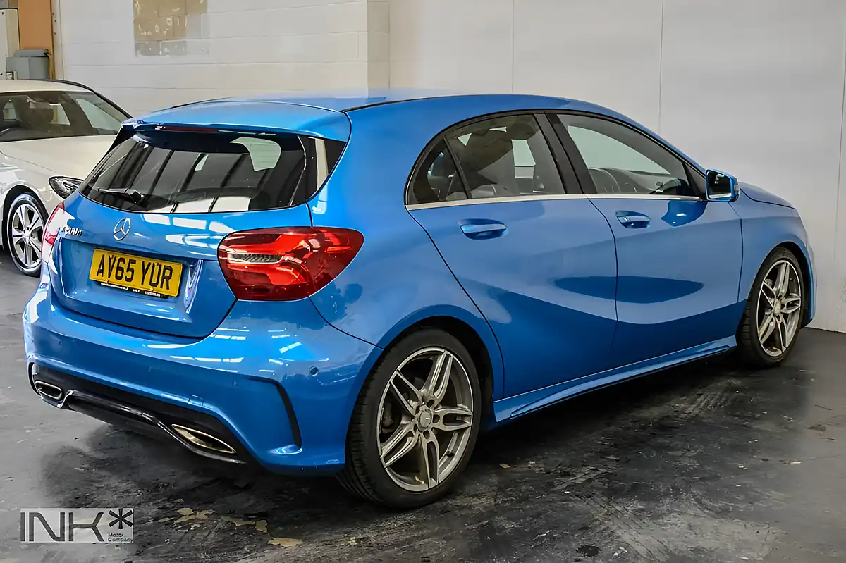 Used 2015 Mercedes-Benz a Class AMG Line (premium) Blue - Interior and Exterior details 6
