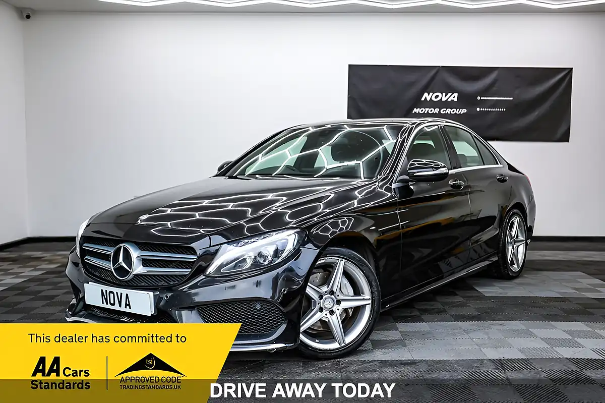 Used 2015 Mercedes-Benz C-Class AMG Line Black - Front View