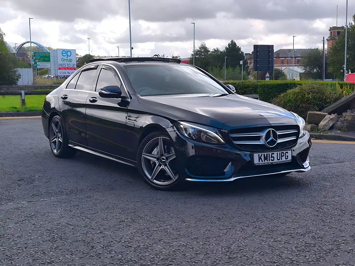 Used 2015 Mercedes-Benz C Class AMG Line (premium) Black - Front View