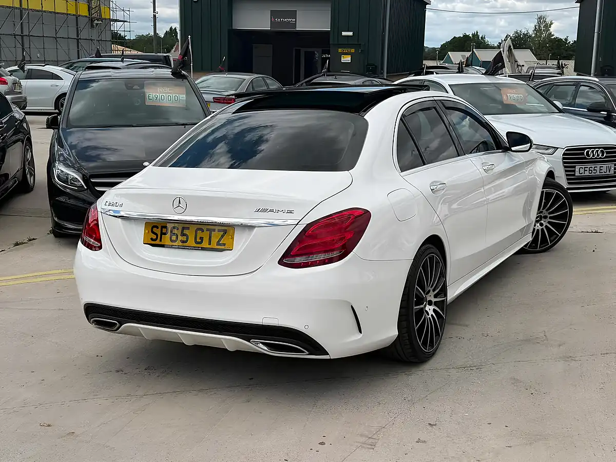 Used 2015 Mercedes-Benz C Class AMG Line (premium) White - Interior and Exterior details 11