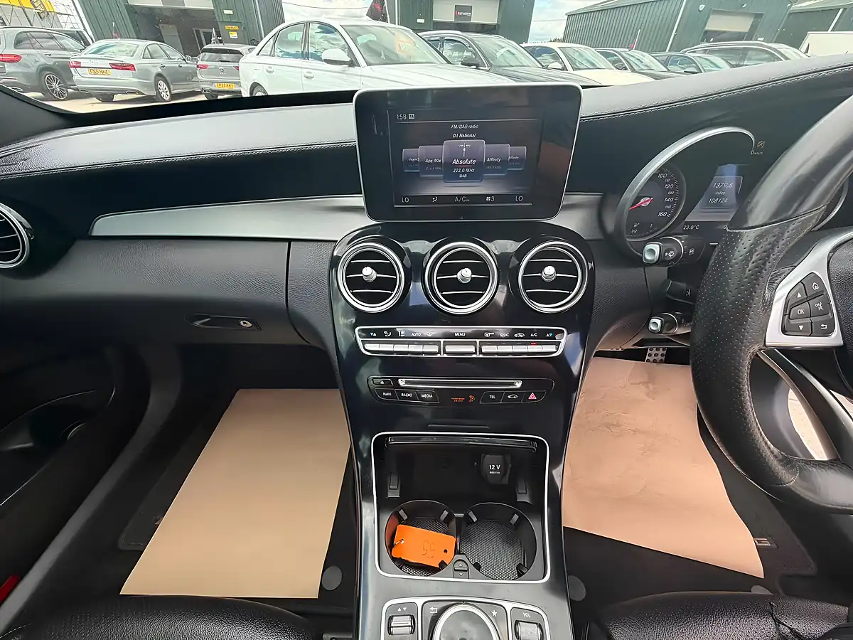 Used 2015 Mercedes-Benz C Class AMG Line (premium) White - Interior and Exterior details 12