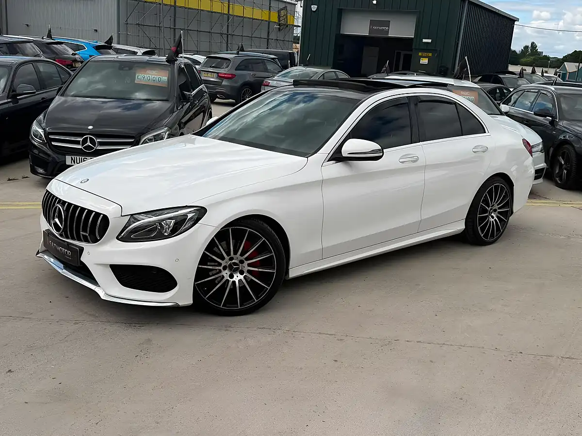 Used 2015 Mercedes-Benz C Class AMG Line (premium) White - Interior and Exterior details 4