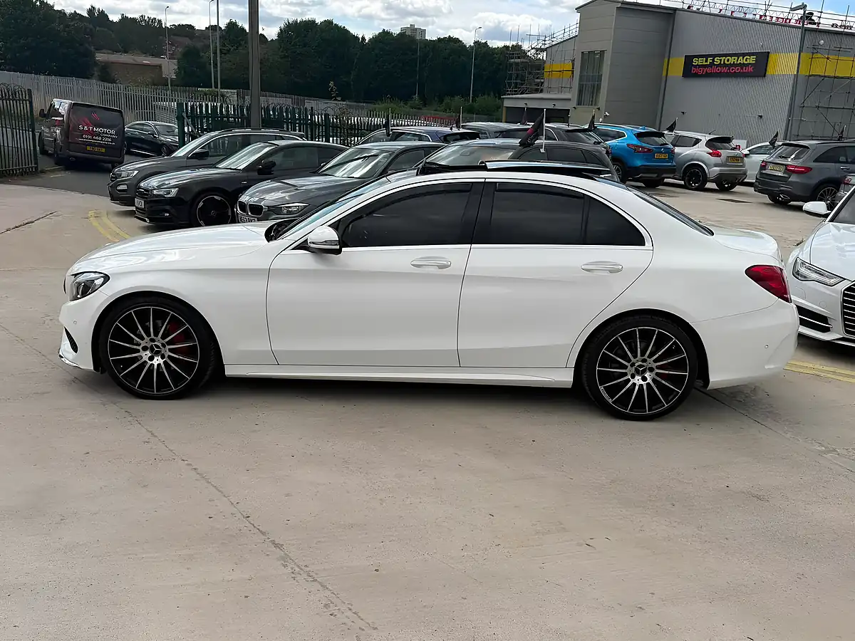 Used 2015 Mercedes-Benz C Class AMG Line (premium) White - Interior and Exterior details 8