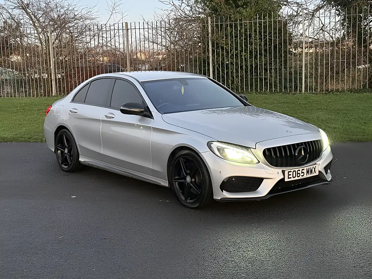 Used 2015 Mercedes-Benz C Class AMG Line Silver - Front View