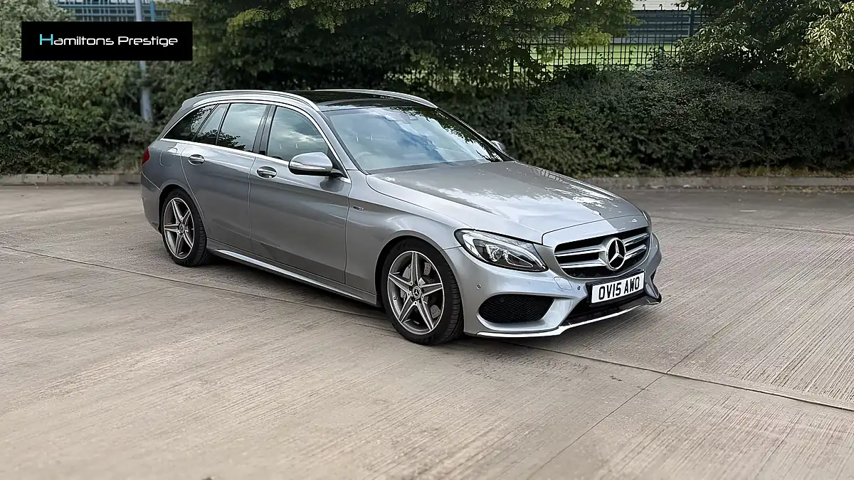 Used 2015 Mercedes-Benz C Class AMG Line Silver - Front View