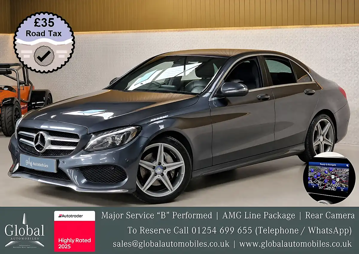 Used 2015 Mercedes-Benz C Class AMG Line Tenorite Grey - Front View
