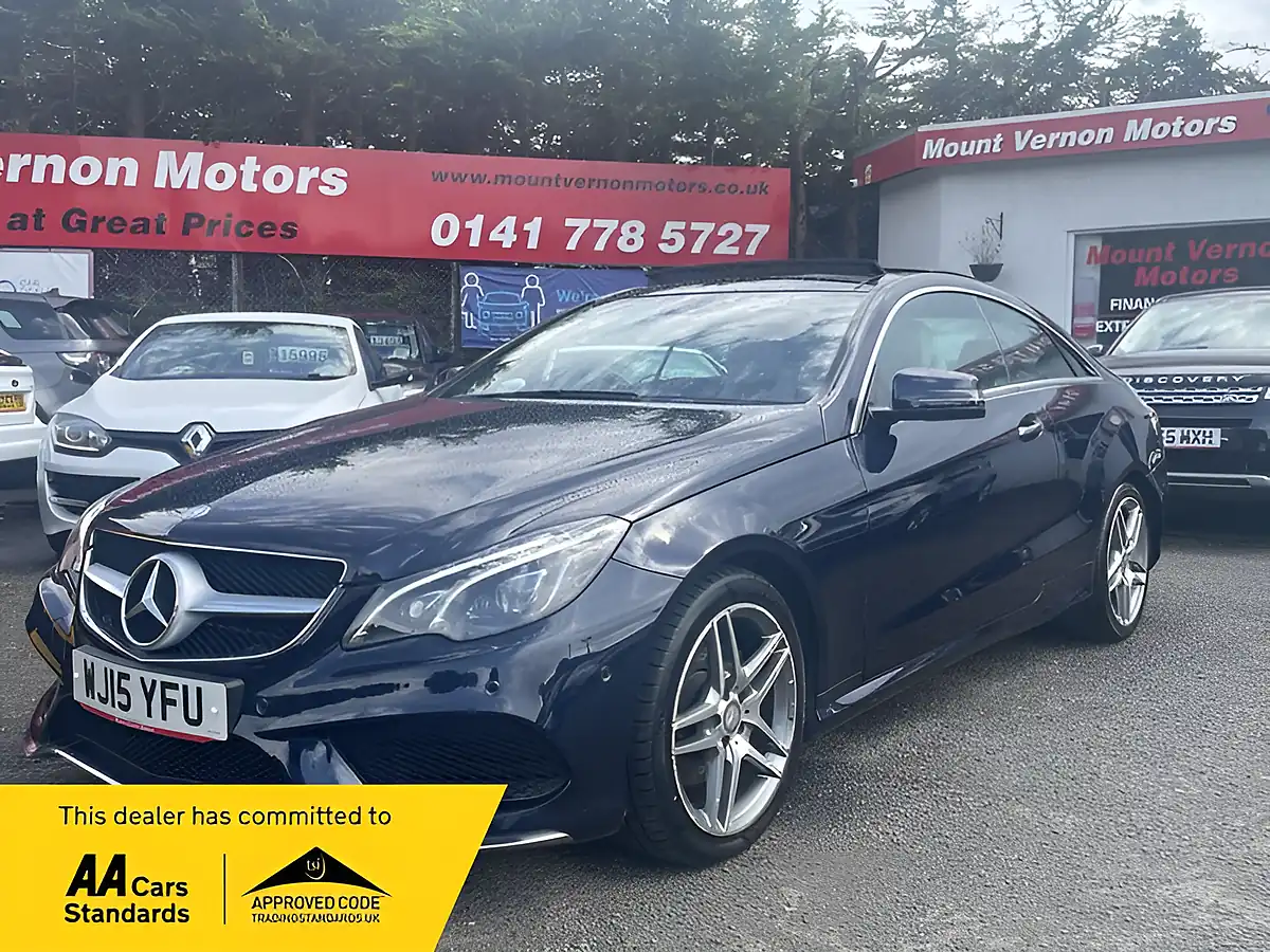 Used 2015 Mercedes-Benz E Class AMG Line Blue - Front View