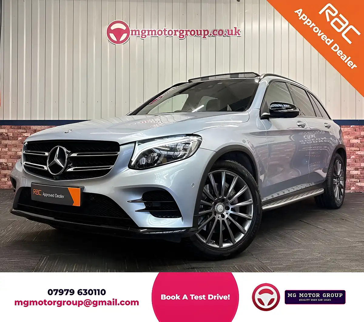 Used 2015 Mercedes-Benz Glc AMG Line Premium Plus Diamond Silver - Front View