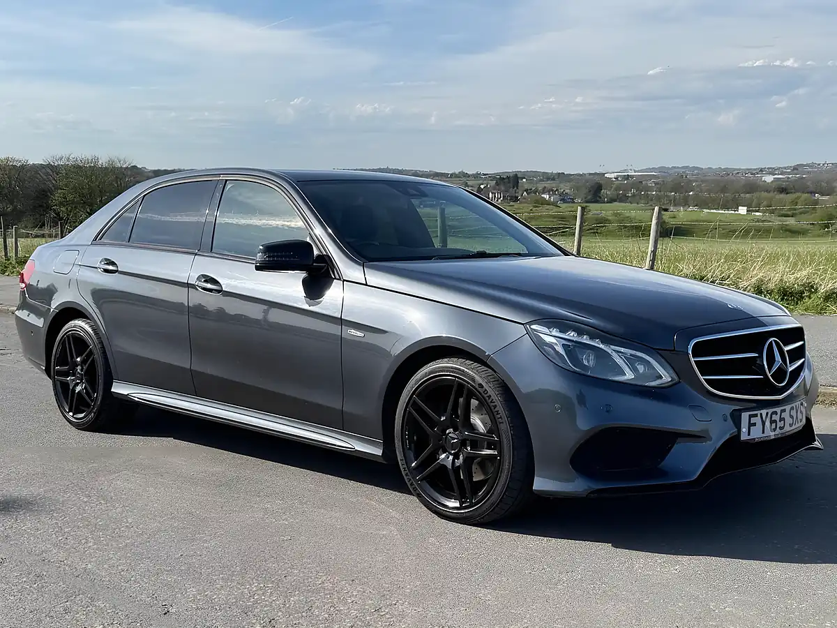 Used 2015 Mercedes E220 AMG Night Edition Tenorite Grey - Front View