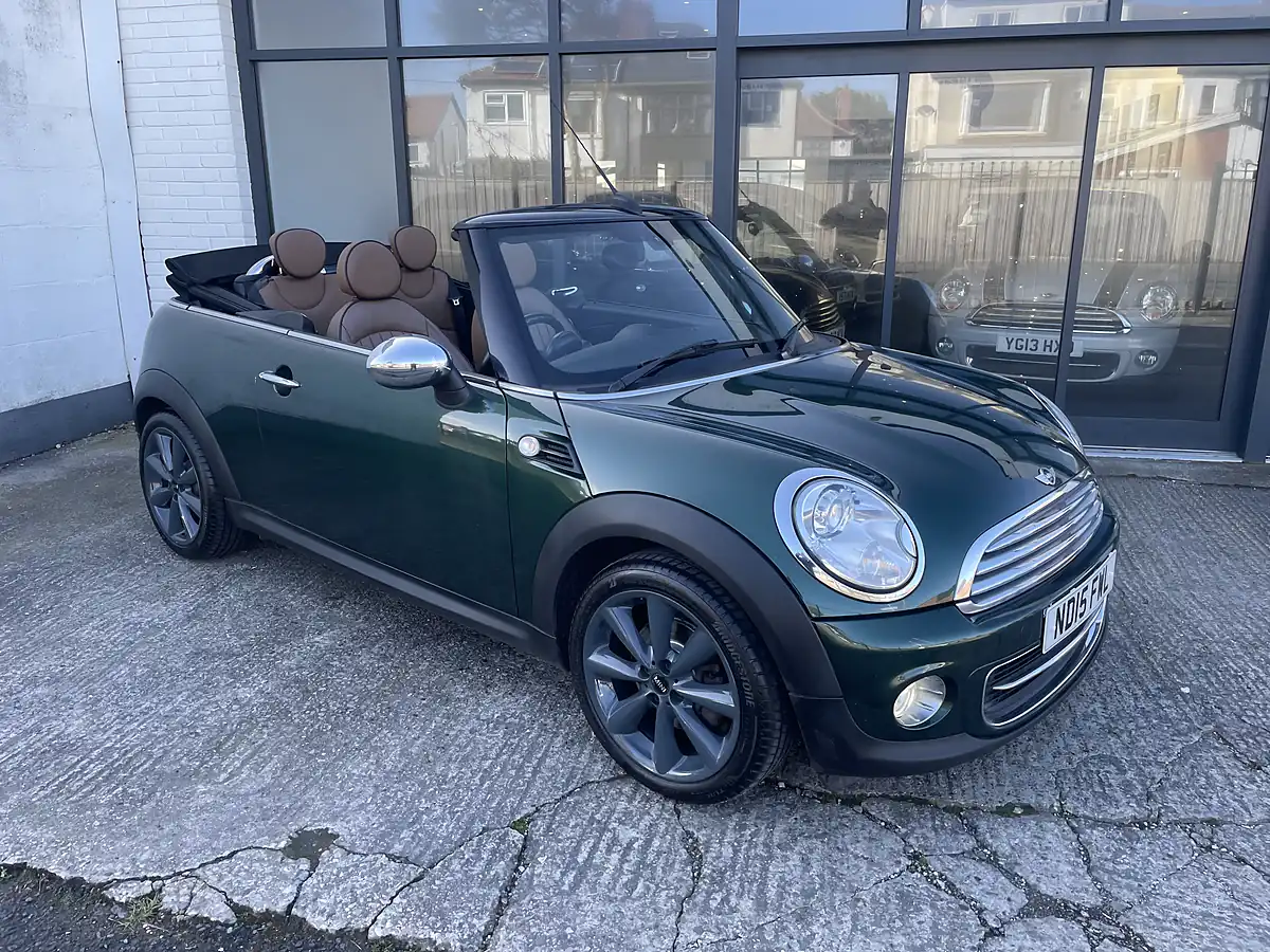 Used 2015 MINI Convertible Cooper (chili Pack) British Racing Green Metallic - Front View
