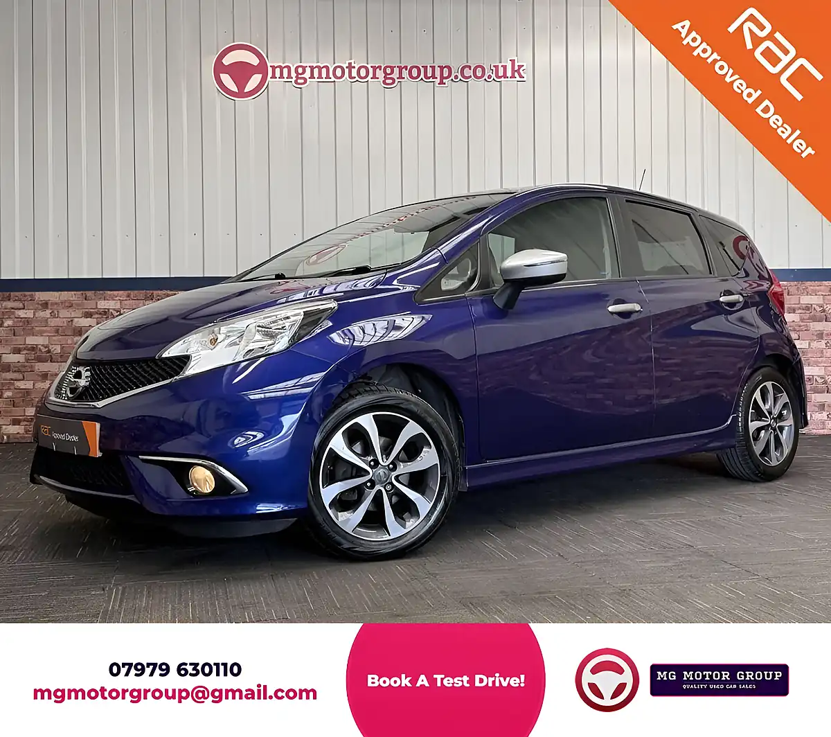 Used 2015 Nissan Note N-Tec Ink Blue - Front View