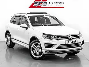 Used 2015 Volkswagen Touareg R-Line Pure White - Interior and Exterior details 6