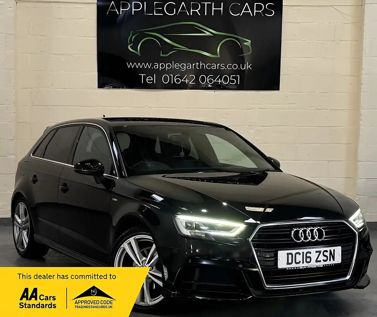Used 2016 Audi A3 S Line Black - Front View