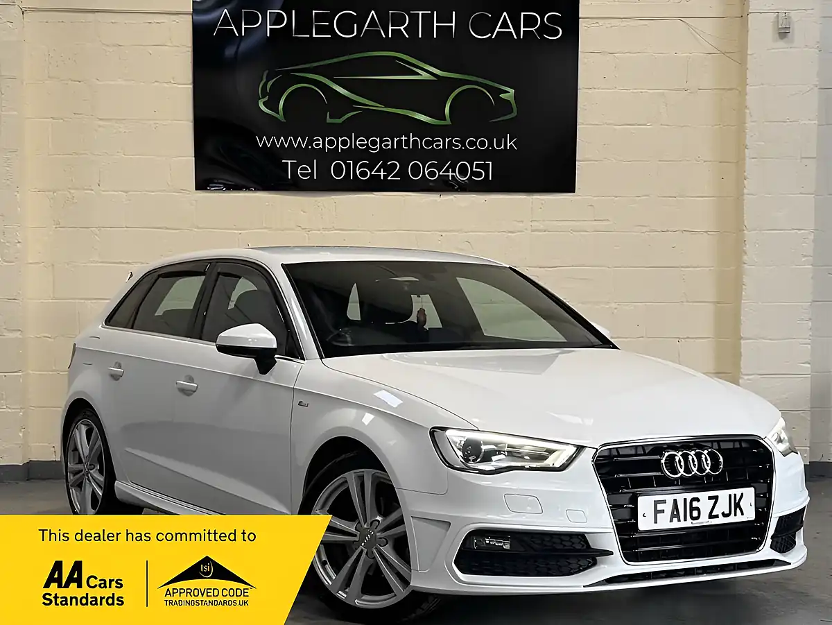 Used 2016 Audi A3 S Line White - Front View