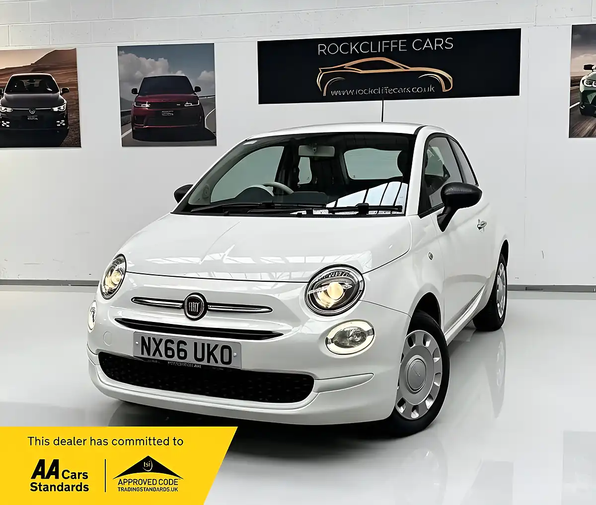Used 2016 Fiat 500 Pop White - Front View
