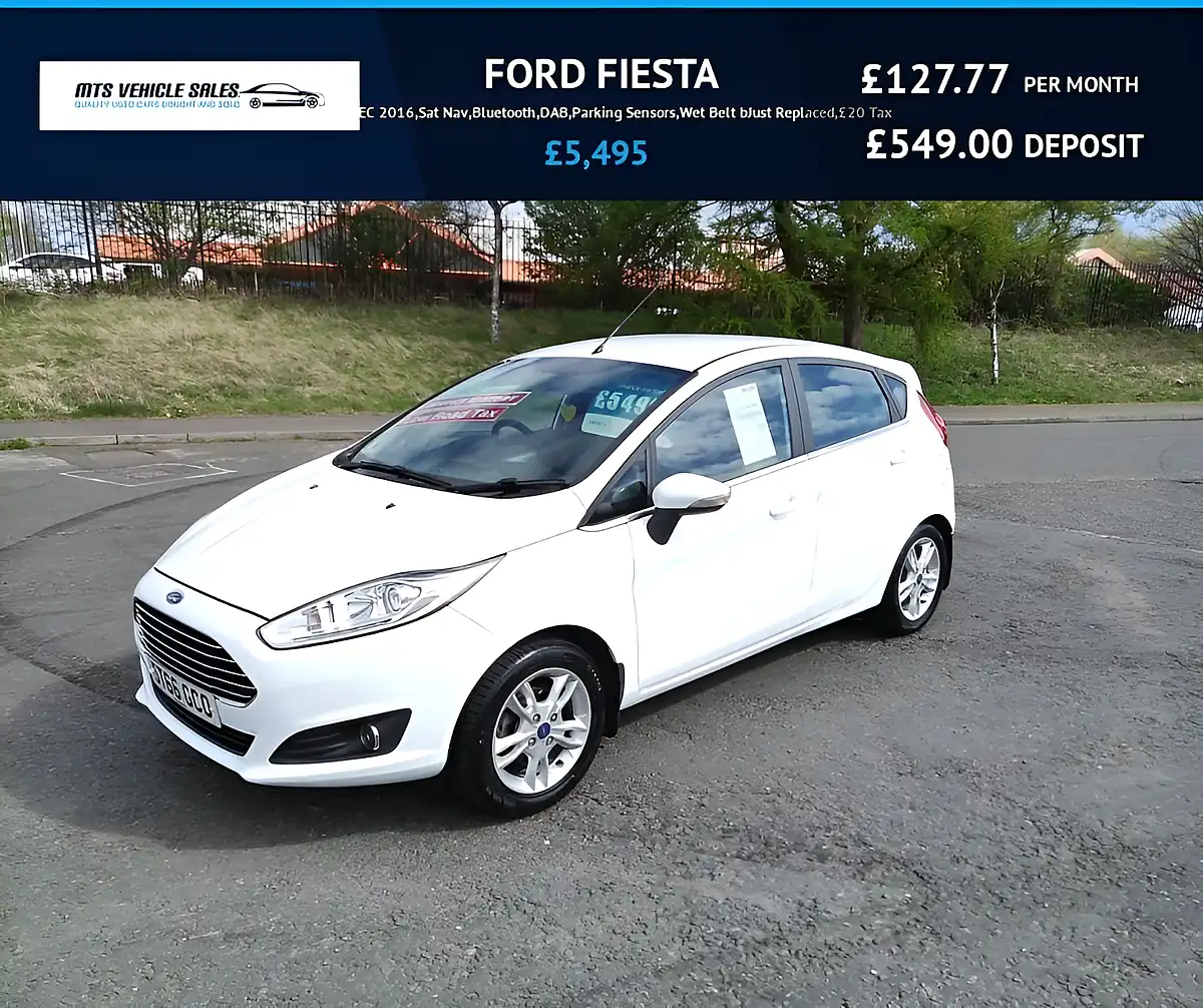 Used 2016 Ford Fiesta Zetec White - Front View