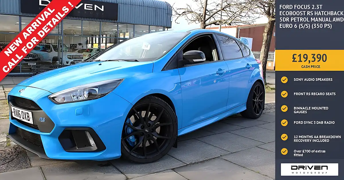 Used 2016 Ford Focus RS Blue - Front View