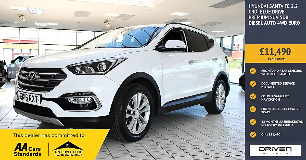 Used 2016 Hyundai Santa Fe Blue Drive Premium White - Front View