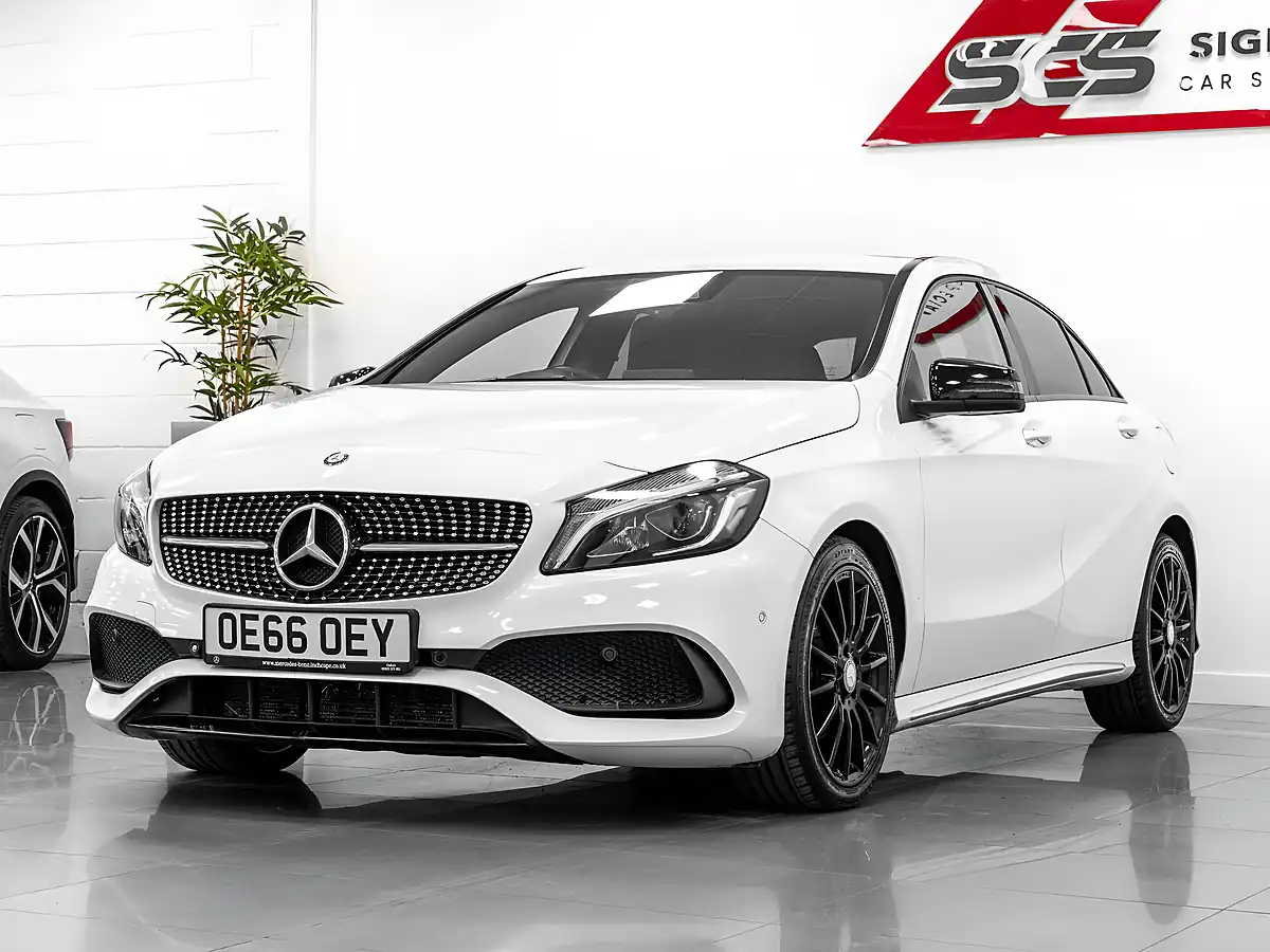 Used 2016 Mercedes a-Class AMG Line (premium) Cirrus White - Front View